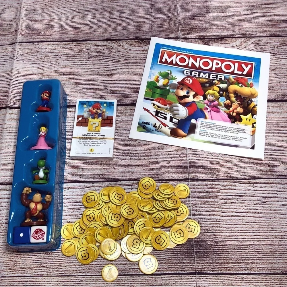Monopoly Gamer Nintendo Mario Bros Edition Board Game Hasbro 2017 Incomplete